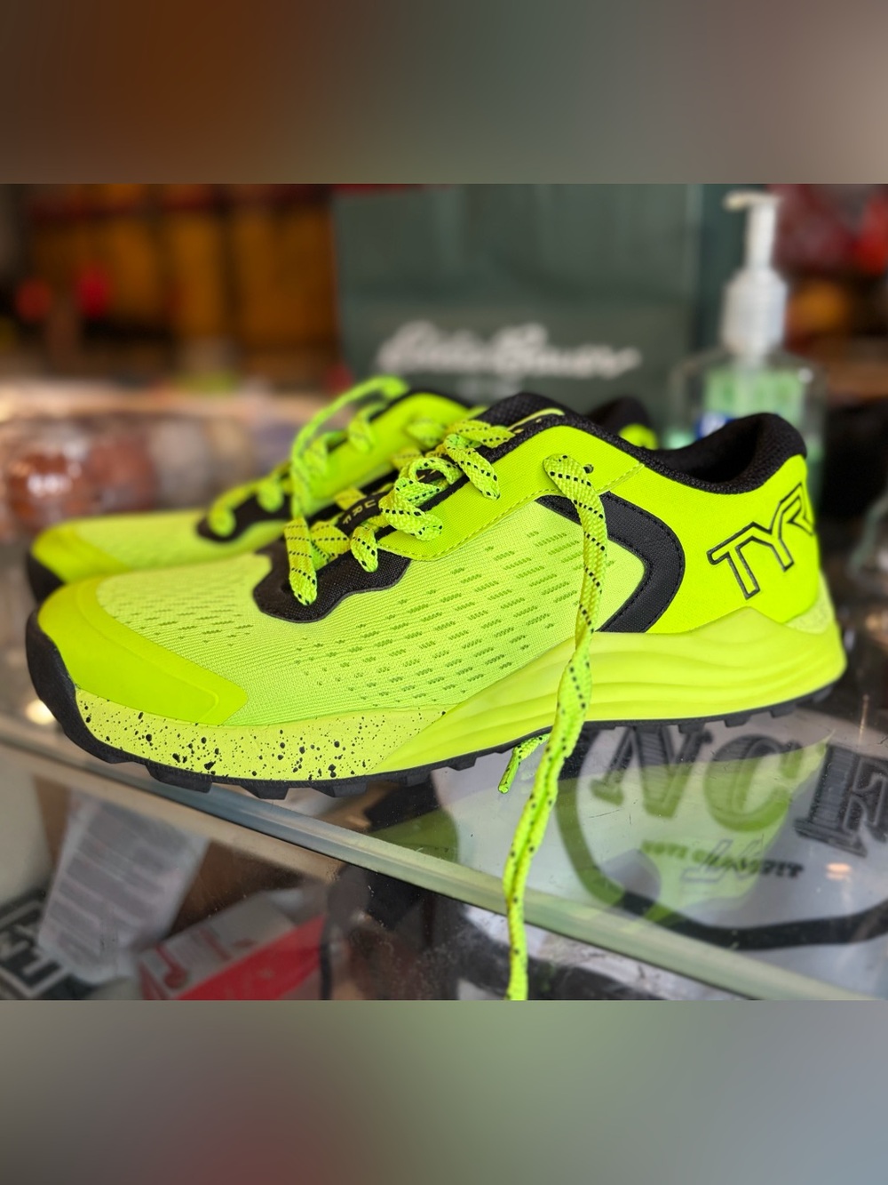TYR Neon Yellow Athletic Sneakers with Black size 7.5
